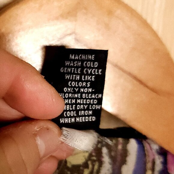 Inc International Concepts Sheer Stretchy Watercolor Top Zipper Detail Large - Picture 8 of 8